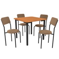 Conjunto de Mesa com 4 Cadeiras Kappesberg Crome - CMC1076
