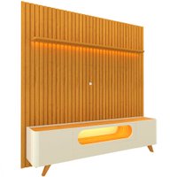 Painel Nobre para TV até 85'' + Rack Nobre com LED Gelius, MDF
