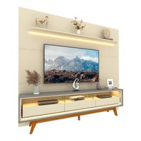 Painel para TV até 85'' Royal + Rack Requinte com LED Gelius, MDF