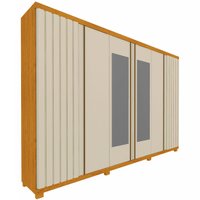 Guarda-Roupa Ripado 6 Portas 4 Gavetas com Espelho Gelius Absolut, MDF