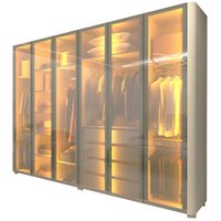 Guarda-Roupa 6 Portas com LED Gelius Innova Reflecta, MDF