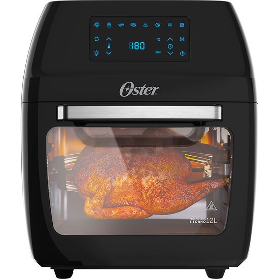 Fritadeira Sem Óleo Oster Oven Fryer, 3 em 1, 1800W, 12 Litros, Preta - OFRT780	