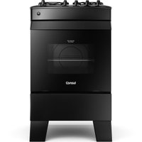 Fogão a Gás Consul 4 Bocas com Mesa Esmaltada, Preto - CFO4ZAE
