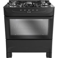 Fogão a Gás Mueller 5 Bocas, Mesa de Vidro, Acendimento Automático - MFV5BB