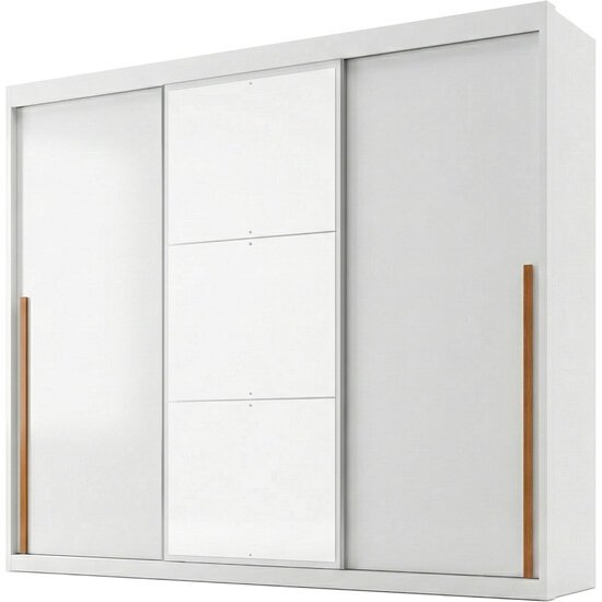 Guarda-Roupa / Roupeiro Maxel Senna com Espelho, 3 Portas de Correr, 6 Gavetas